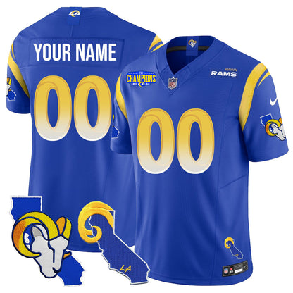 Custom Gender/Name Los Angeles Rams 2025 Vapor Limited Jersey - All Stitched