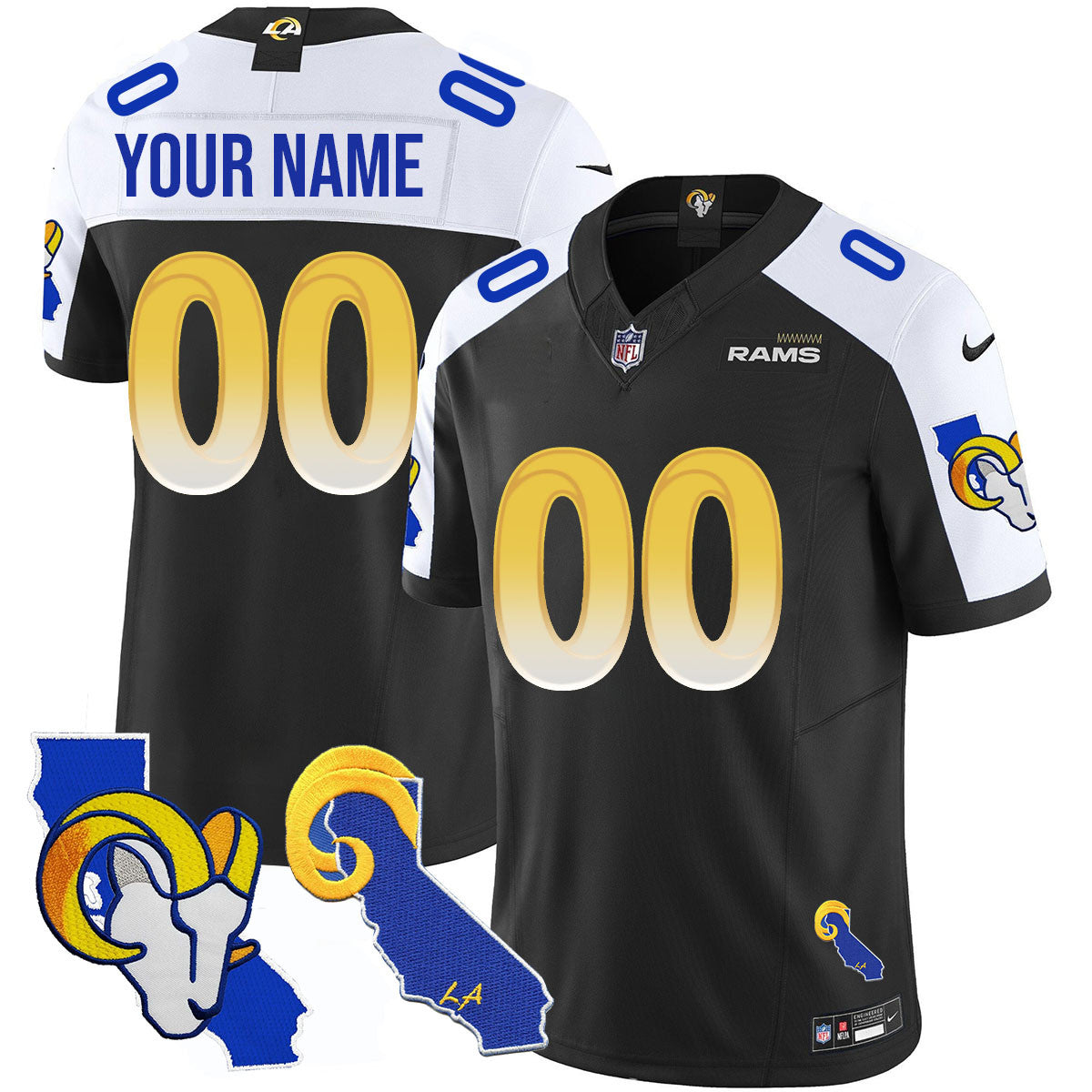 Custom Gender/Name Los Angeles Rams 2025 Vapor Limited Jersey - All Stitched
