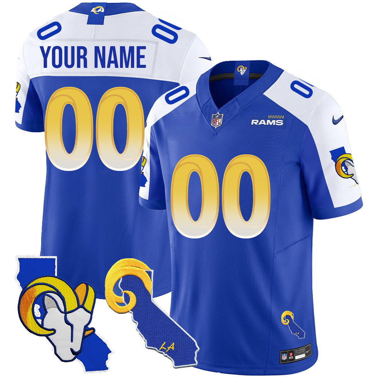 Custom Gender/Name Los Angeles Rams 2025 Vapor Limited Jersey - All Stitched