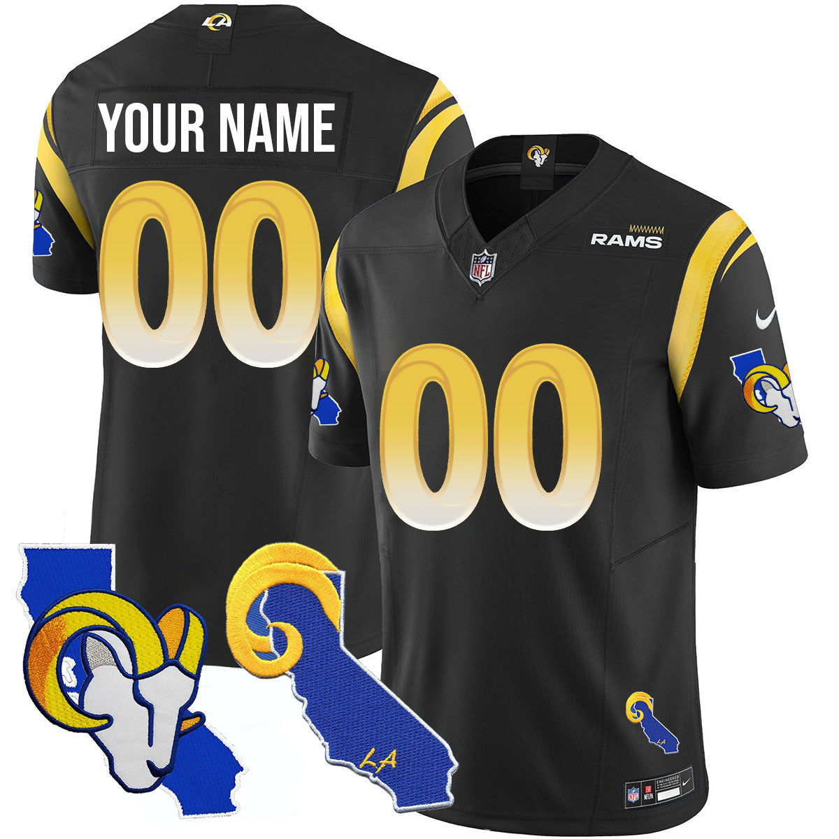 Custom Gender/Name Los Angeles Rams 2025 Vapor Limited Jersey - All Stitched
