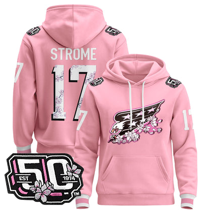 Men's Washington Capitals 50th Anniversary Cherry Blossom Pullover Hoodie - All Stitched