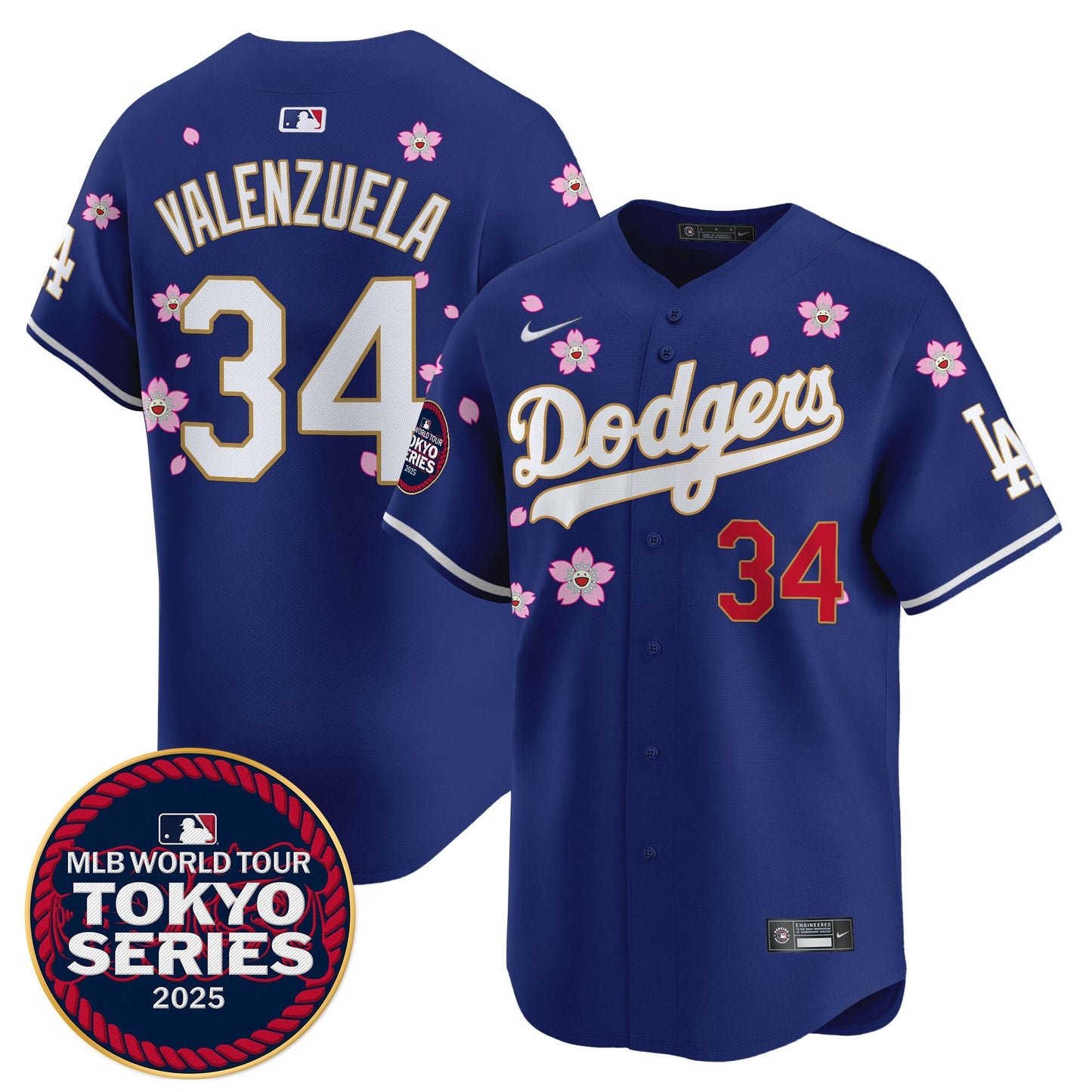 Men's Dodgers Tokyo Series 2025 Gold Trim Vapor Premier Limited Jersey - Stitched