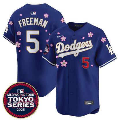 Men's Dodgers Tokyo Series 2025 Gold Trim Vapor Premier Limited Jersey - Stitched
