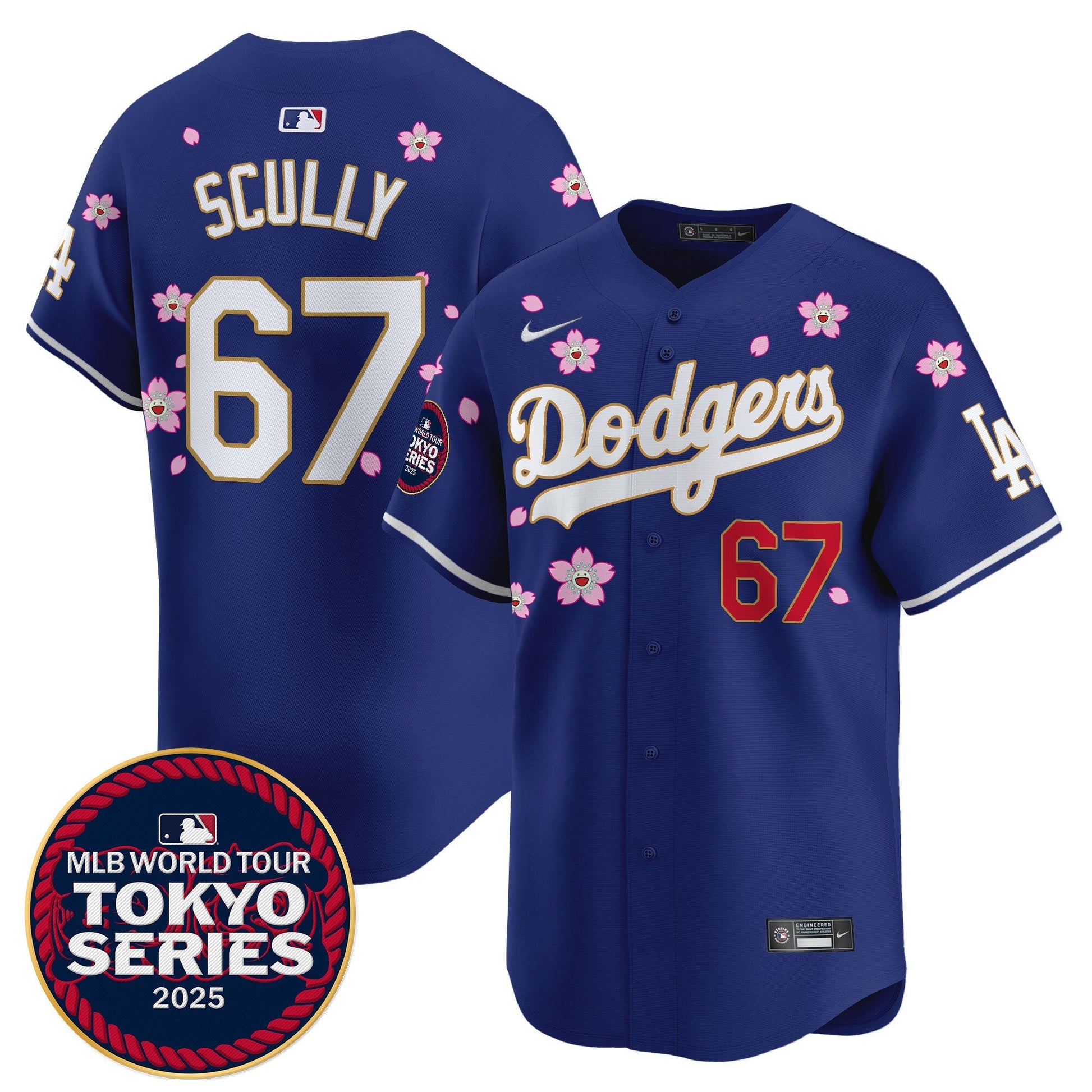 Men's Dodgers Tokyo Series 2025 Gold Trim Vapor Premier Limited Jersey - Stitched