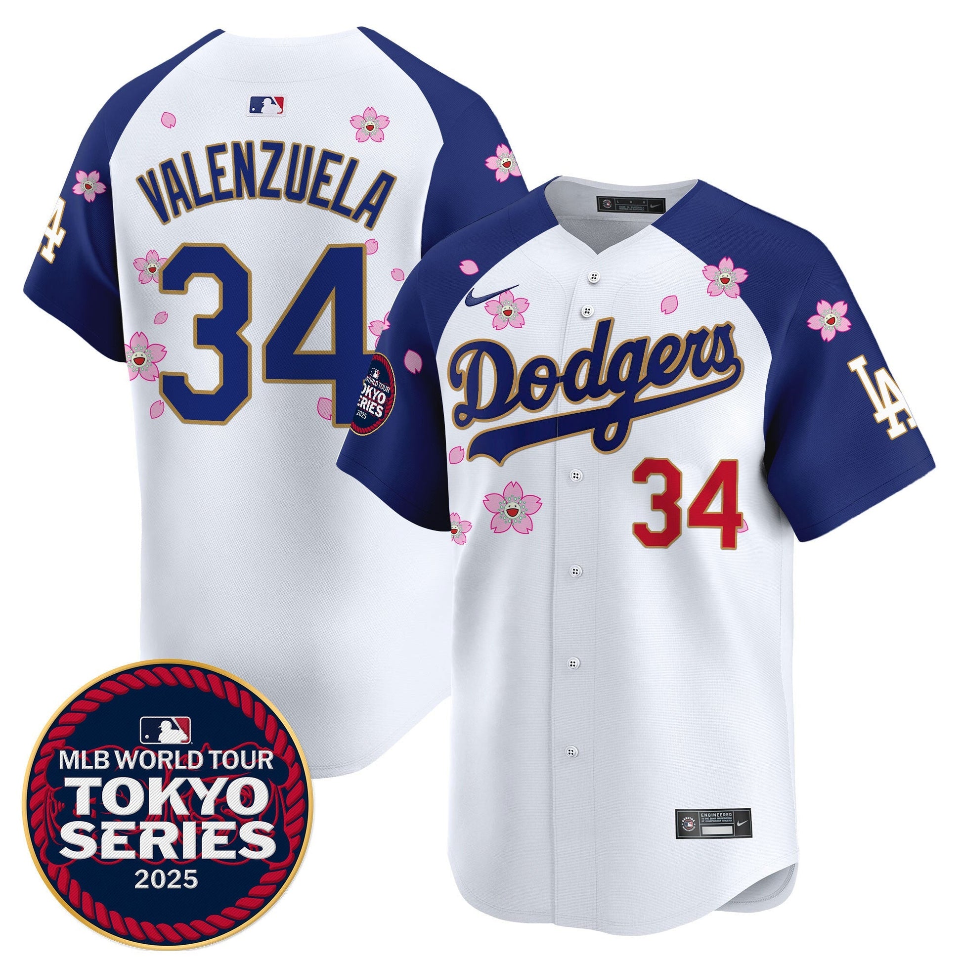 Men's Dodgers Tokyo Series 2025 Gold Trim Vapor Premier Limited Jersey - Stitched