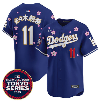 Dodgers Tokyo Series 2025 Gold Trim Vapor Premier Limited Jersey - Stitched