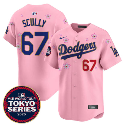 Men's Dodgers Tokyo Series 2025 Gold Trim Vapor Premier Limited Jersey - Stitched