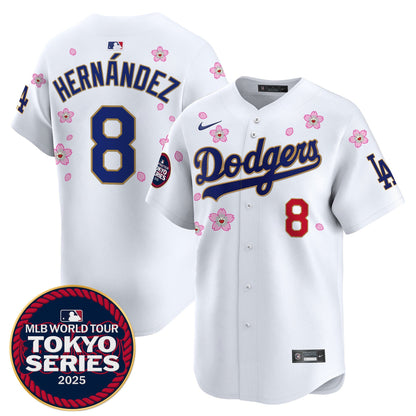 Men's Dodgers Tokyo Series 2025 Gold Trim Vapor Premier Limited Jersey V2 - Stitched