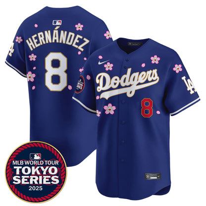 Men's Dodgers Tokyo Series 2025 Gold Trim Vapor Premier Limited Jersey V2 - Stitched