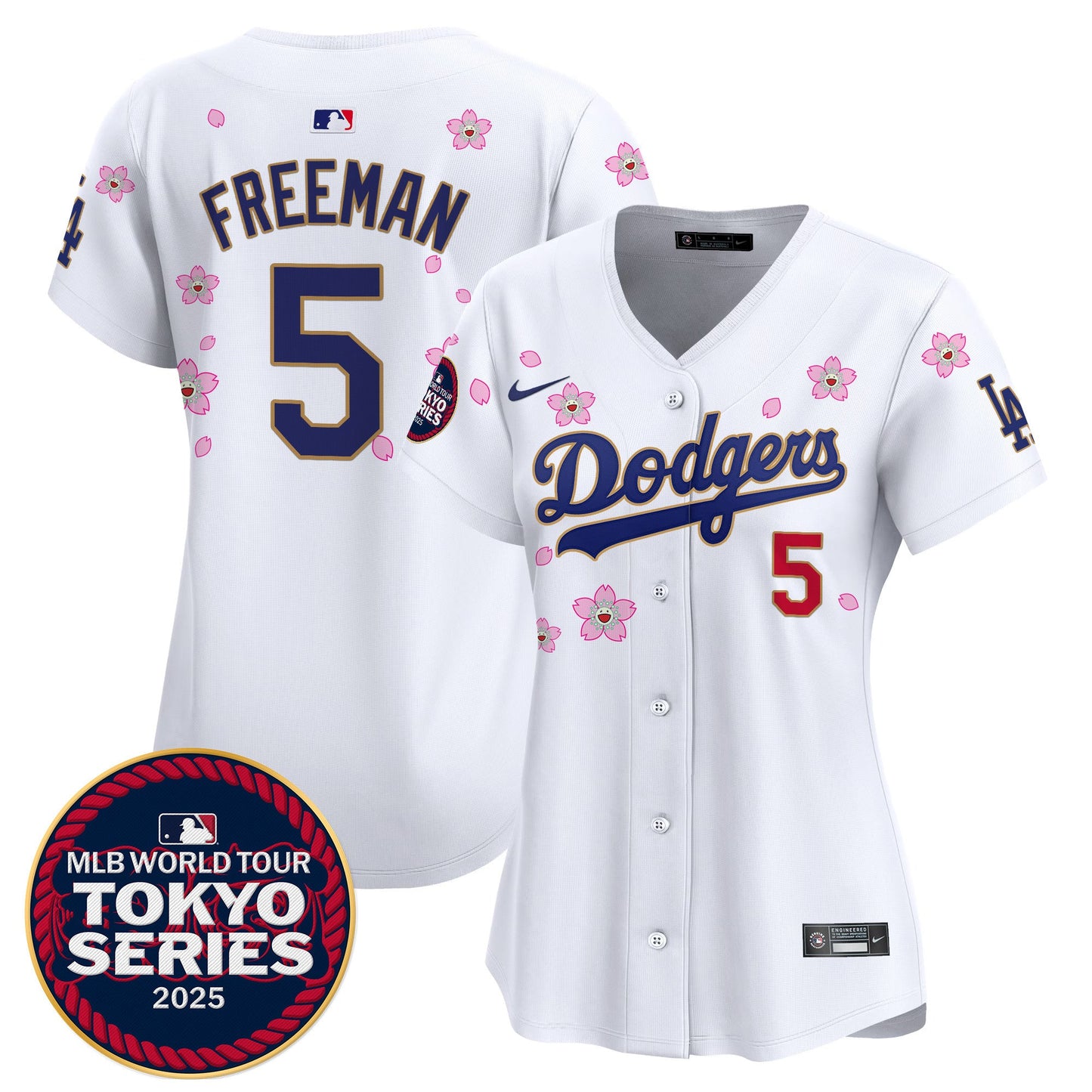 Women's Dodgers Tokyo Series 2025 Gold Trim Vapor Premier Limited Jersey - Stitched