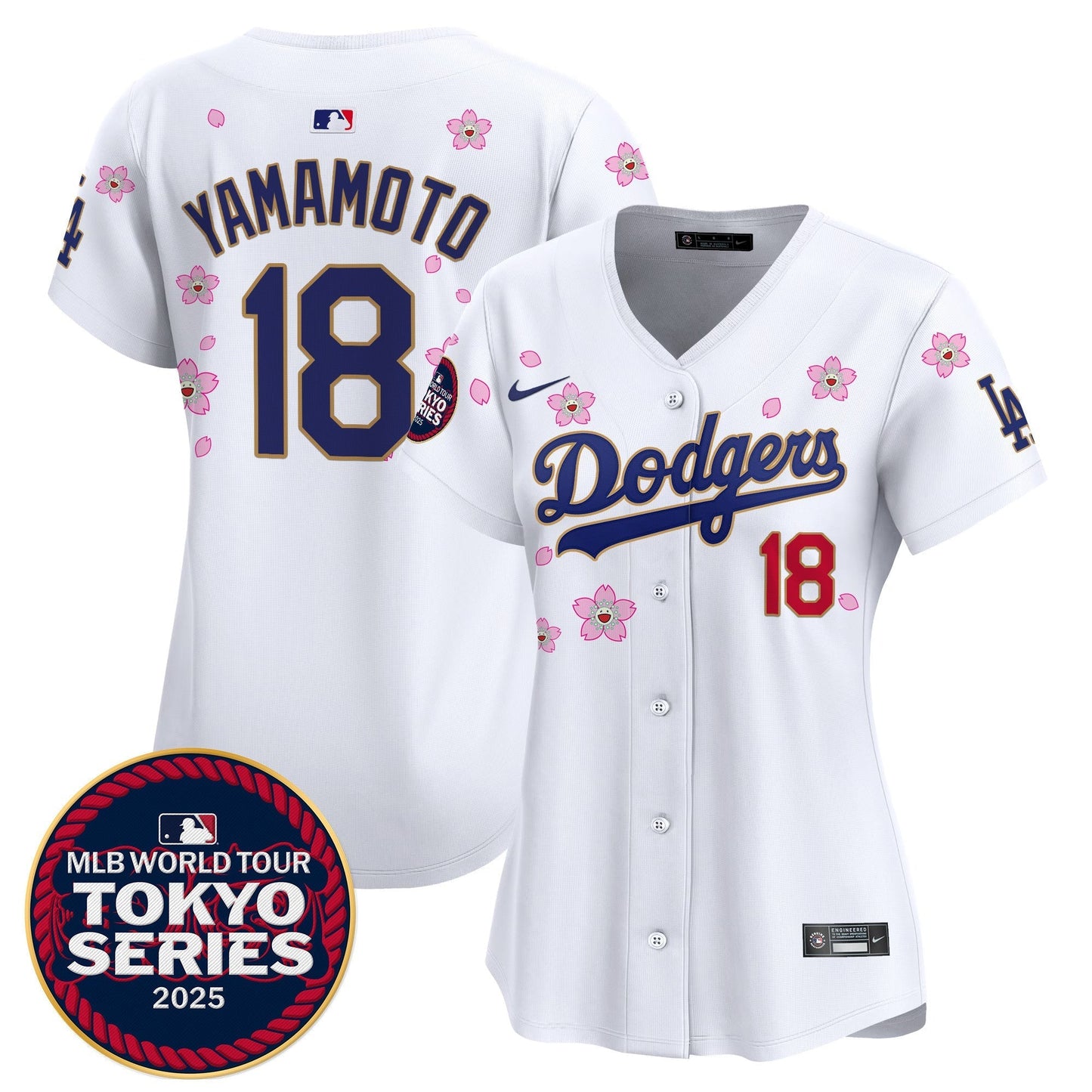 Women's Dodgers Tokyo Series 2025 Gold Trim Vapor Premier Limited Jersey - Stitched
