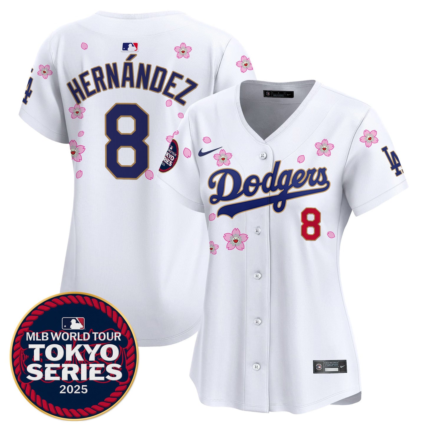 Women's Dodgers Tokyo Series 2025 Gold Trim Vapor Premier Limited Jersey V2 - Stitched