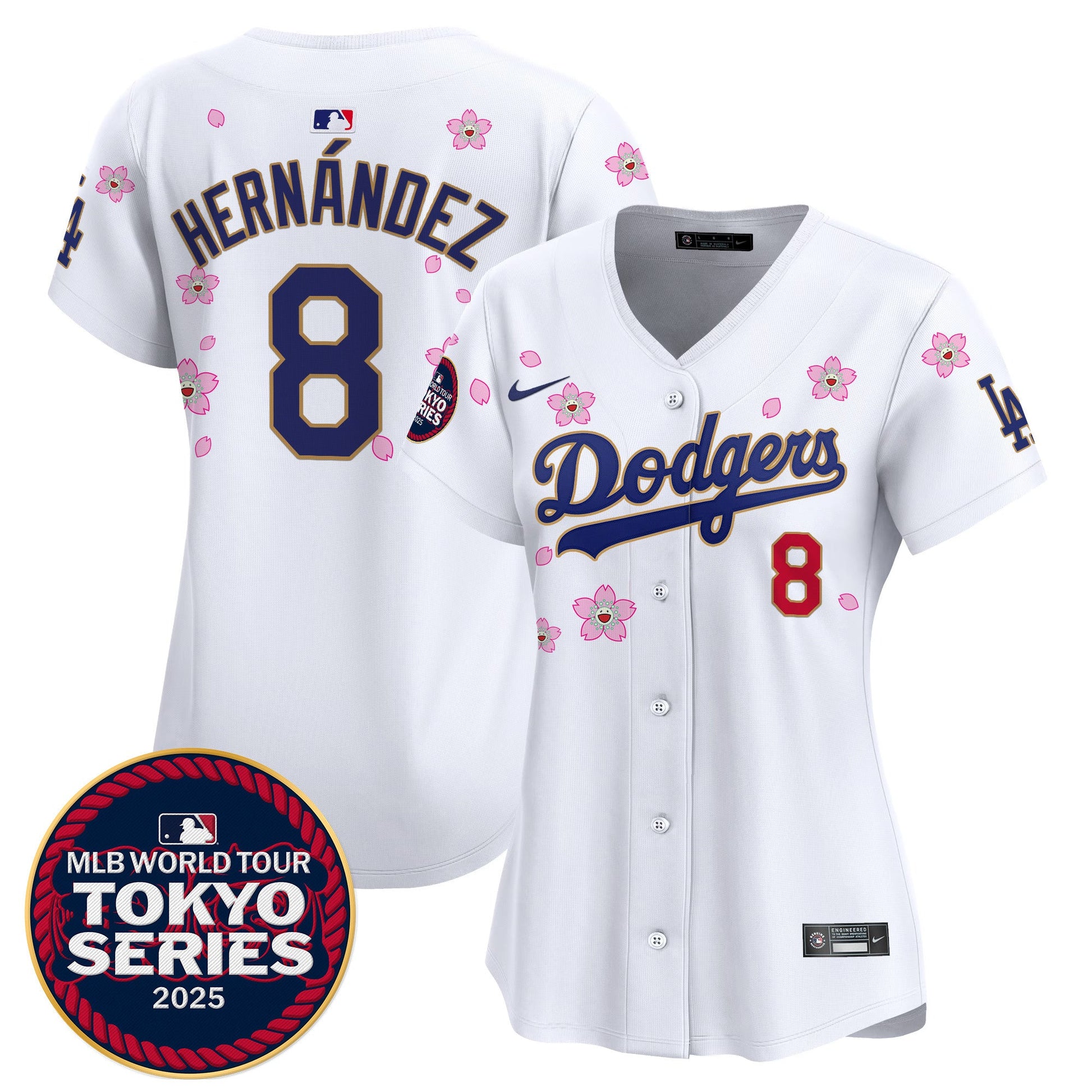 Women's Dodgers Tokyo Series 2025 Gold Trim Vapor Premier Limited Jersey V2 - Stitched
