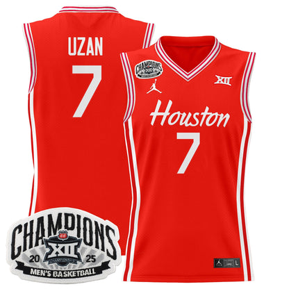 Men's Houston Cougar 2025 Big 12 Tournament Champions Basketball Jersey - All Stitched