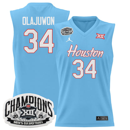 Men's Houston Cougar 2025 Big 12 Tournament Champions Basketball Jersey - All Stitched