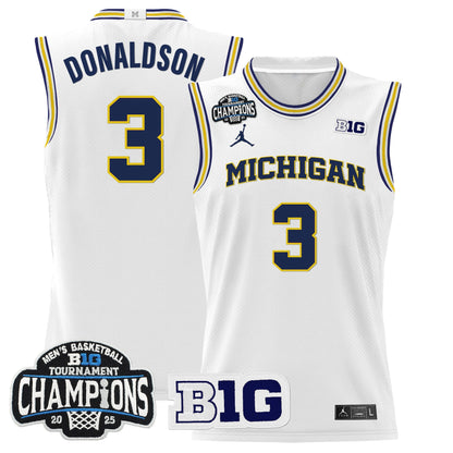 Men's Michigan Wolverines 2025 Big Ten Conference Tournament Champions Basketball Jersey - All Stitched