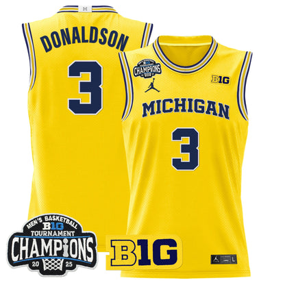 Men's Michigan Wolverines 2025 Big Ten Conference Tournament Champions Basketball Jersey - All Stitched