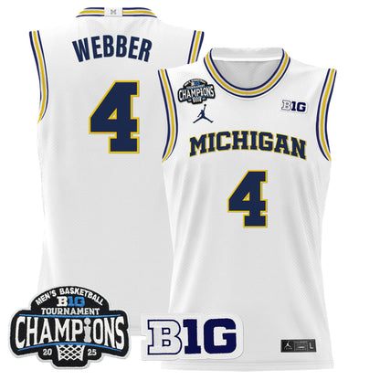 Men's Michigan Wolverines 2025 Big Ten Conference Tournament Champions Basketball Jersey - All Stitched