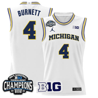 Men's Michigan Wolverines 2025 Big Ten Conference Tournament Champions Basketball Jersey - All Stitched