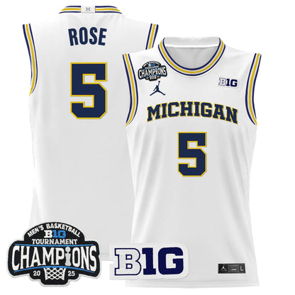 Men's Michigan Wolverines 2025 Big Ten Conference Tournament Champions Basketball Jersey - All Stitched