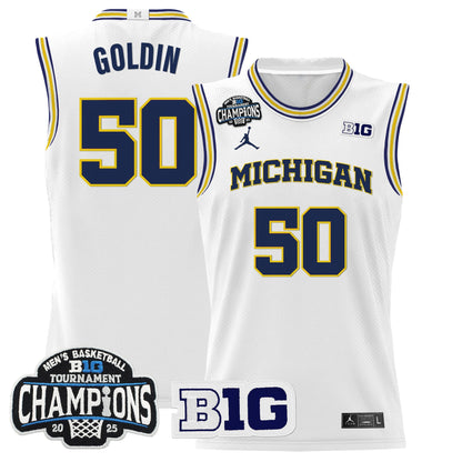 Men's Michigan Wolverines 2025 Big Ten Conference Tournament Champions Basketball Jersey - All Stitched