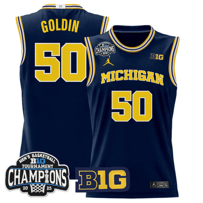 Men's Michigan Wolverines 2025 Big Ten Conference Tournament Champions Basketball Jersey - All Stitched