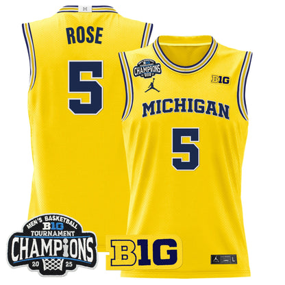 Men's Michigan Wolverines 2025 Big Ten Conference Tournament Champions Basketball Jersey - All Stitched