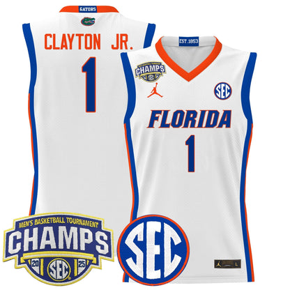 Men's Florida Gators 2025 SEC Conference Tournament Champions Basketball Jersey - All Stitched