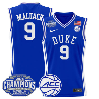 Men's Duke Blue Devils 2025 ACC Conference Tournament Champions Basketball Jersey - All Stitched