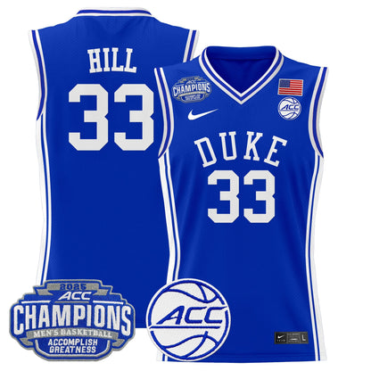 Men's Duke Blue Devils 2025 ACC Conference Tournament Champions Basketball Jersey - All Stitched