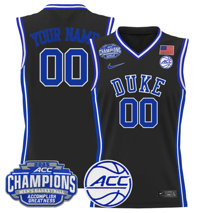 Duke Blue Devils 2025 ACC Conference Tournament Champions Basketball Custom Jersey - All Stitched