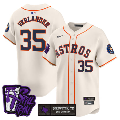 Men's Houston Astros DJ Screw Still Tippin Purple Patch Vapor Premier Limited Jersey - All Stitched