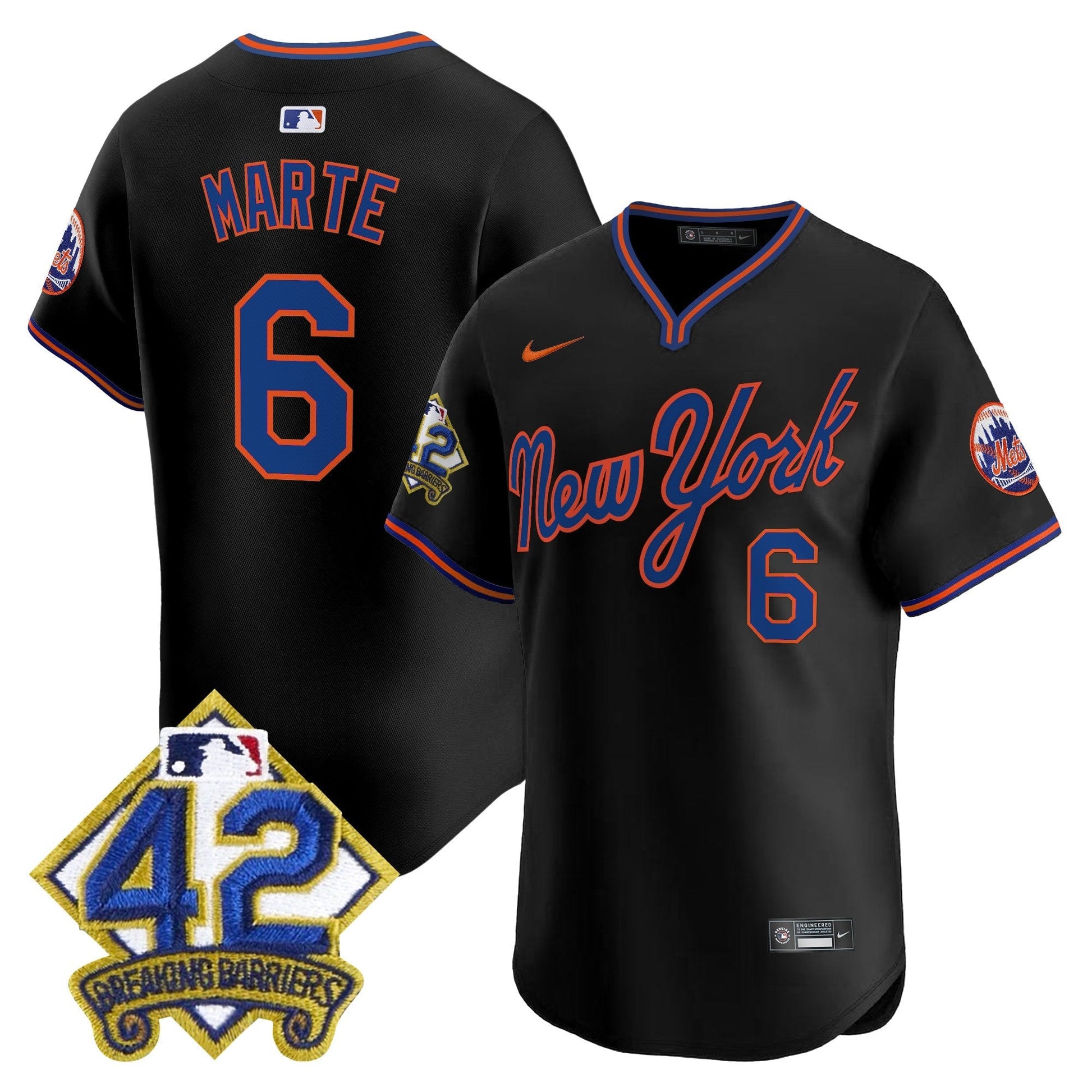 Men's New York Mets 2025 Jackie Robinson Patch Road Alternate Jersey – All Stitched
