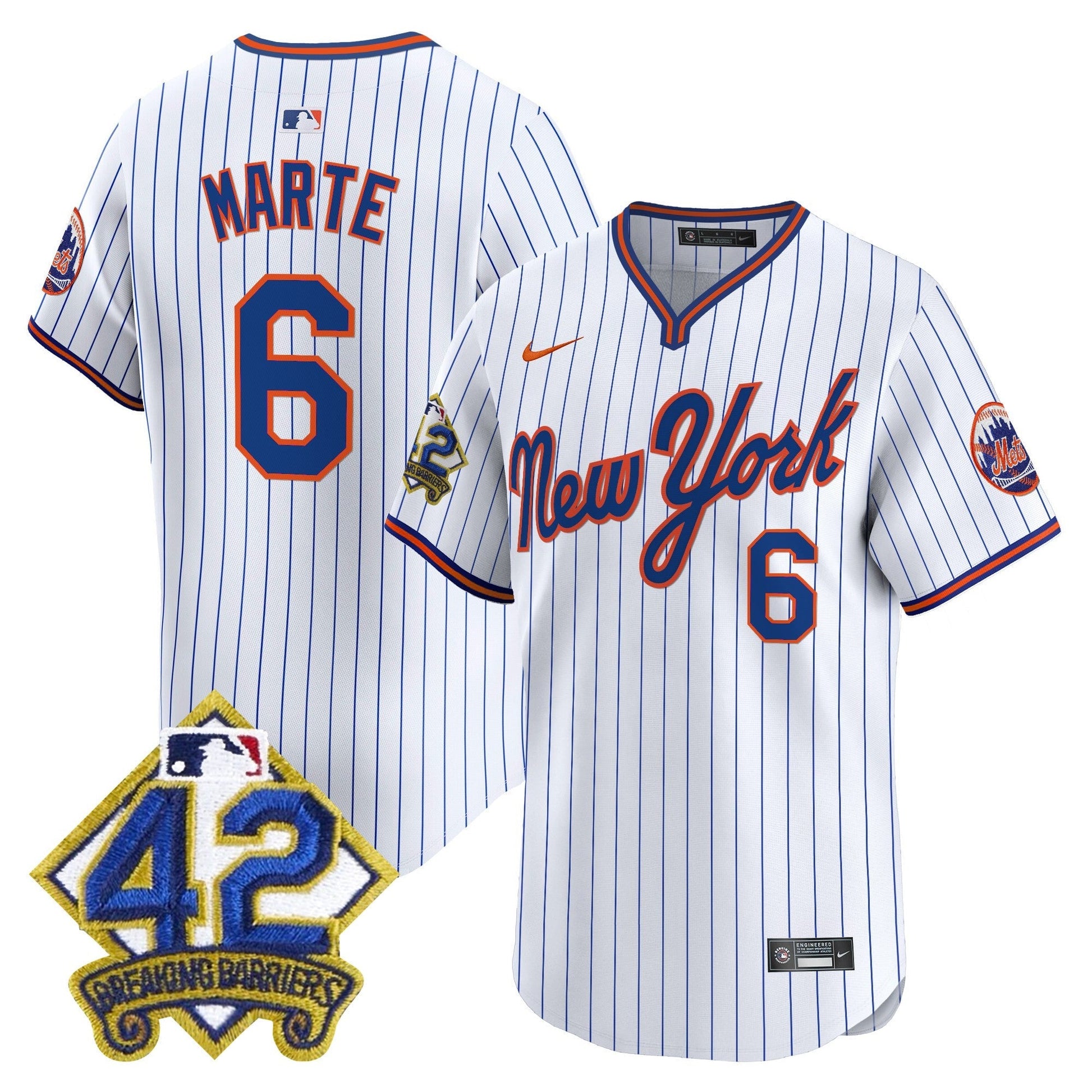 Men's New York Mets 2025 Jackie Robinson Patch Road Alternate Jersey – All Stitched