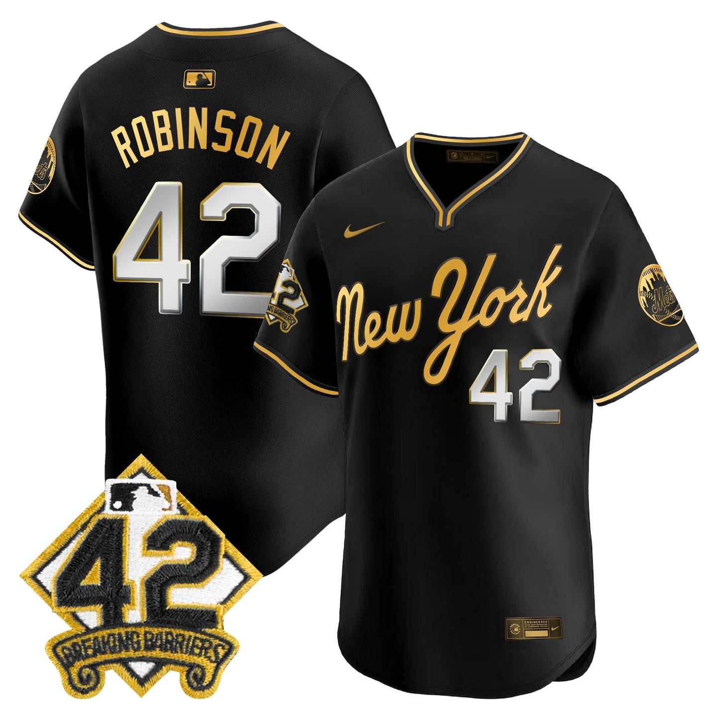 Men's New York Mets 2025 Jackie Robinson Patch Road Alternate Jersey – All Stitched