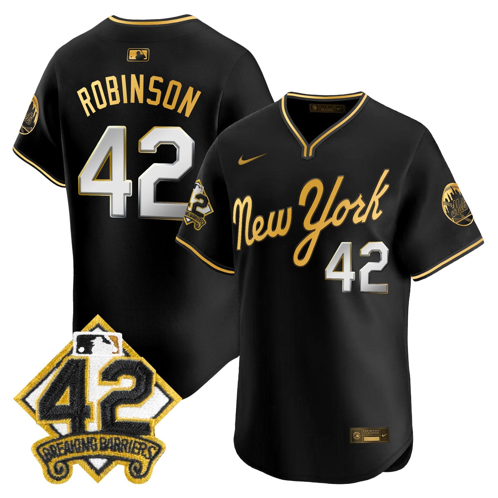 Men's New York Mets 2025 Jackie Robinson Patch Road Alternate Jersey – All Stitched