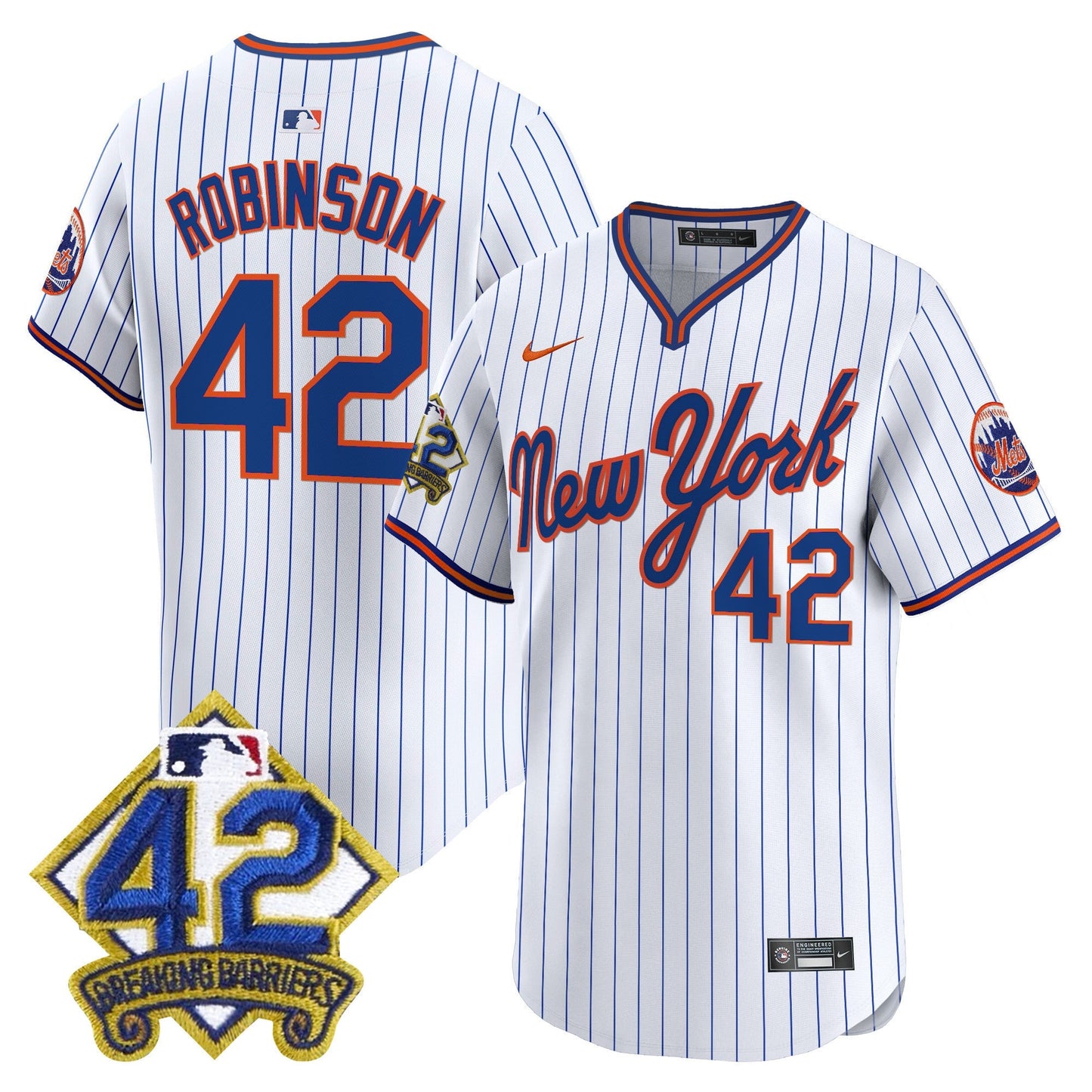 Men's New York Mets 2025 Jackie Robinson Patch Road Alternate Jersey – All Stitched