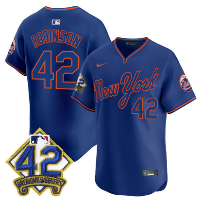 Men's New York Mets 2025 Jackie Robinson Patch Road Alternate Jersey – All Stitched