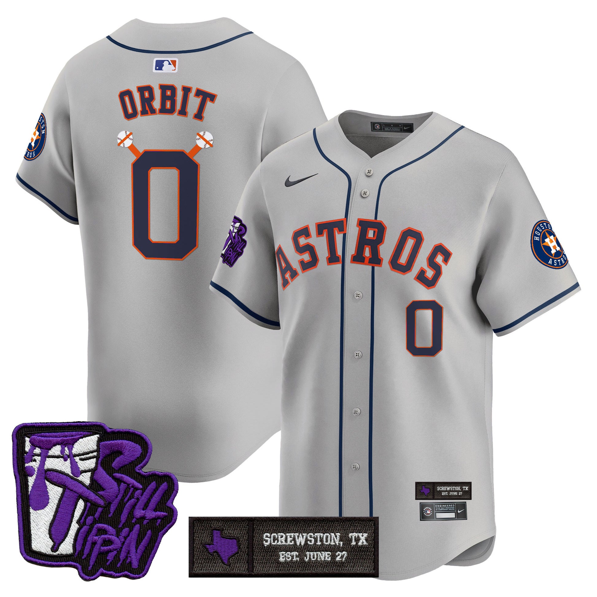 Men's Houston Astros DJ Screw Still Tippin Purple Patch Vapor Premier Limited Jersey - All Stitched