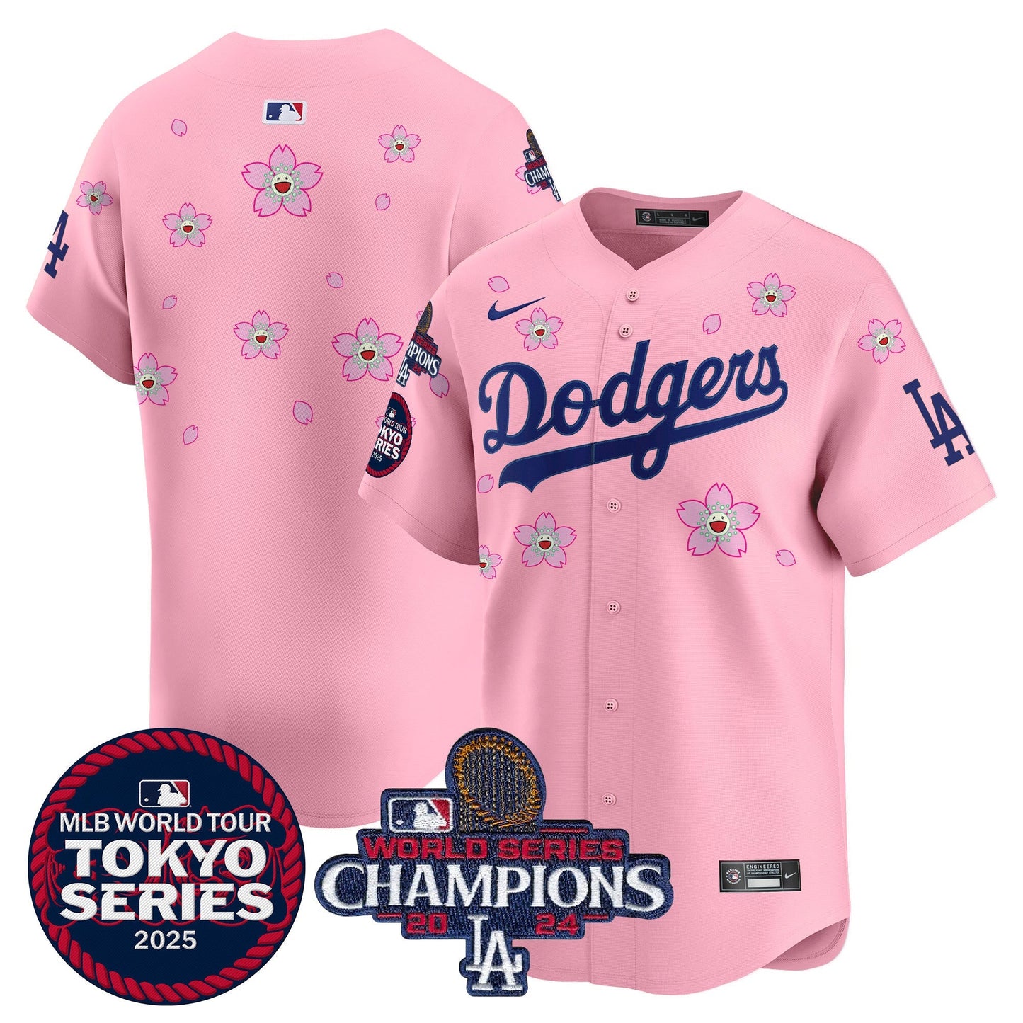 Men's Dodgers Tokyo Series 2025 World Series Champions Patch Vapor Premier Limited Jersey - Stitched