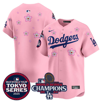 Men's Dodgers Tokyo Series 2025 World Series Champions Patch Vapor Premier Limited Jersey - Stitched
