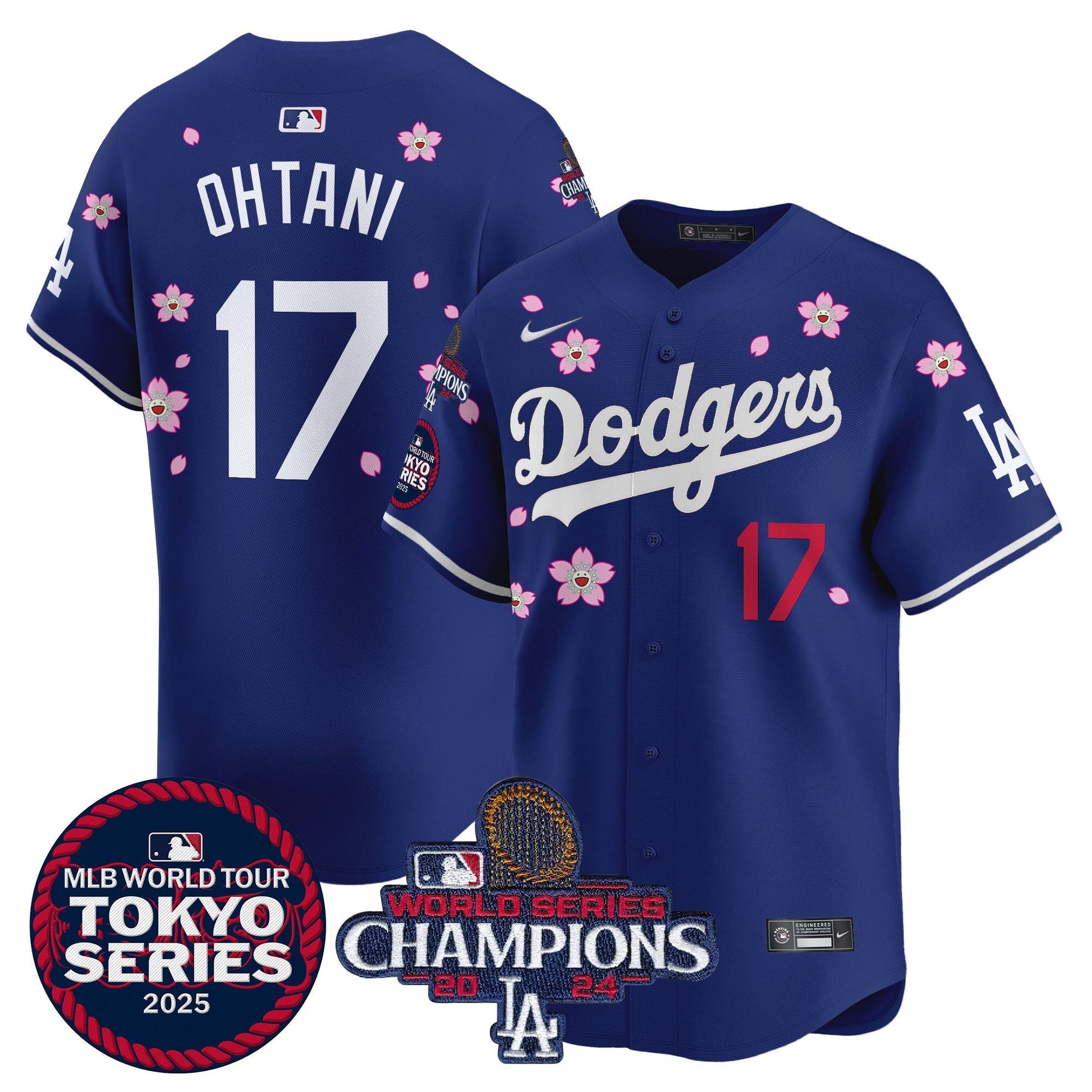 Dodgers Tokyo Series 2025 World Series Champions Patch Vapor Premier Limited Jersey - Stitched