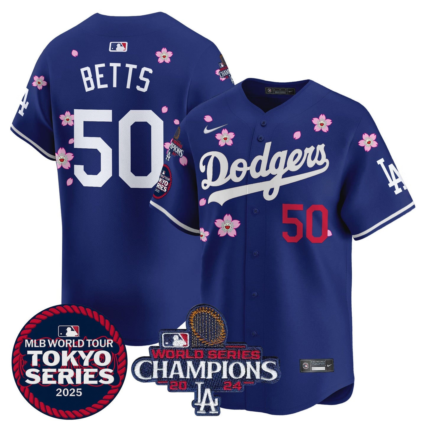 Men's Dodgers Tokyo Series 2025 World Series Champions Patch Vapor Premier Limited Jersey - Stitched