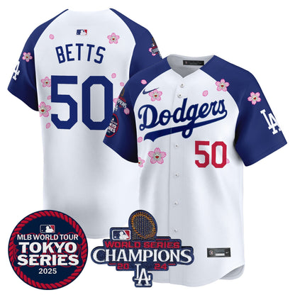 Dodgers Tokyo Series 2025 World Series Champions Patch Vapor Premier Limited Jersey - Stitched