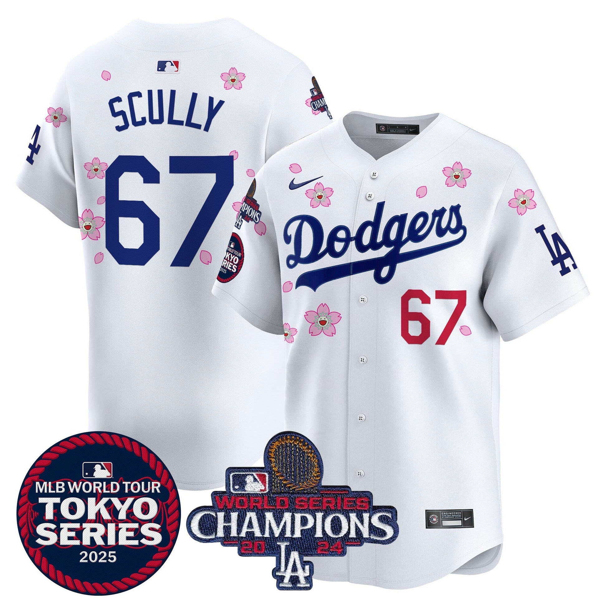 Men's Dodgers Tokyo Series 2025 World Series Champions Patch Vapor Premier Limited Jersey - Stitched