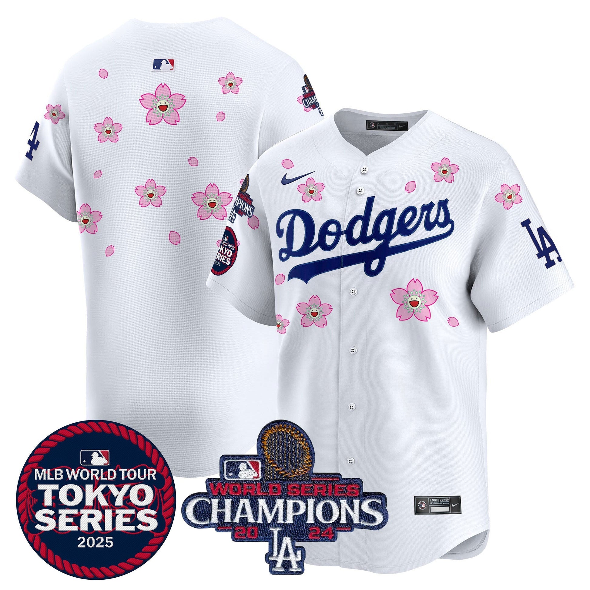 Men's Dodgers Tokyo Series 2025 World Series Champions Patch Vapor Premier Limited Jersey - Stitched