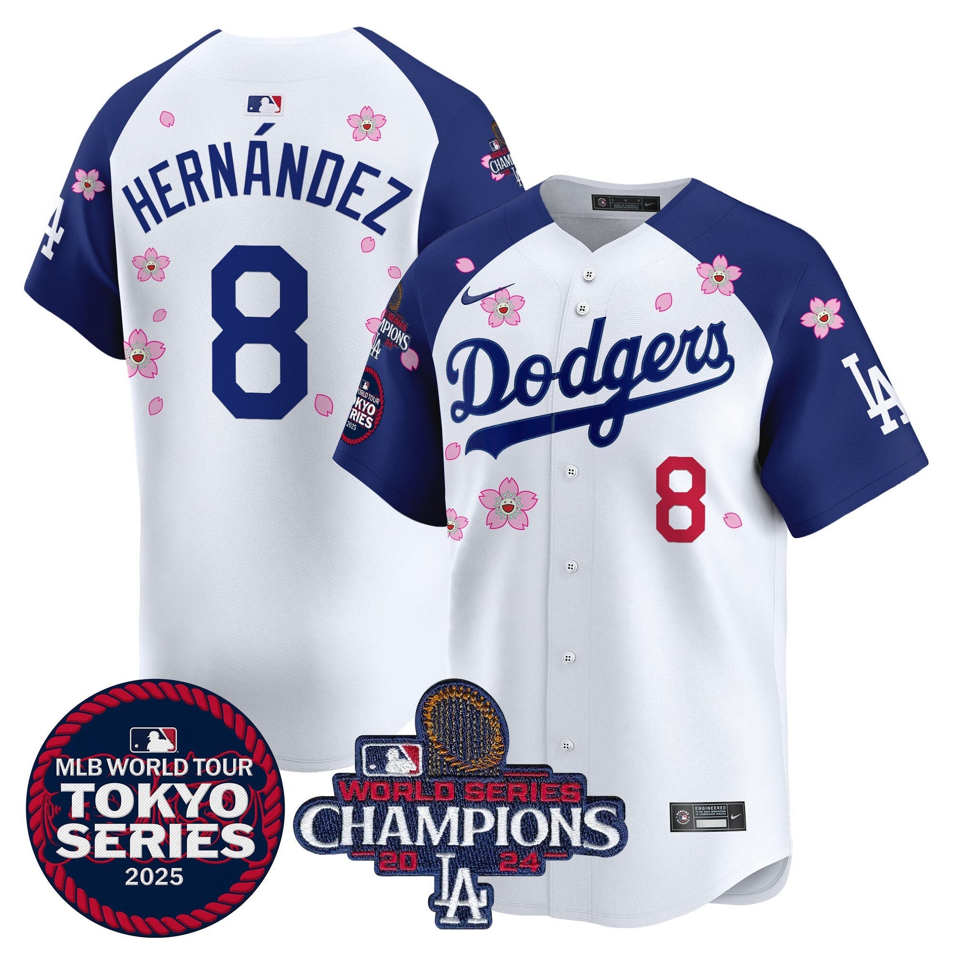 Men's Dodgers Tokyo Series 2025 World Series Champions Patch Vapor Premier Limited Jersey - Stitched