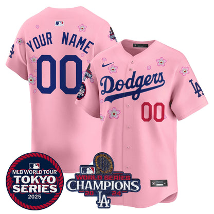 Dodgers Tokyo Series 2025 World Series Champions Patch Vapor Premier Limited Custom Jersey - Stitched