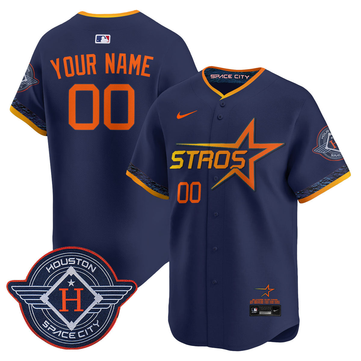 Custom Name/Number Houston Astros 2025 City Connect Vapor Limited Jersey - All Stitched