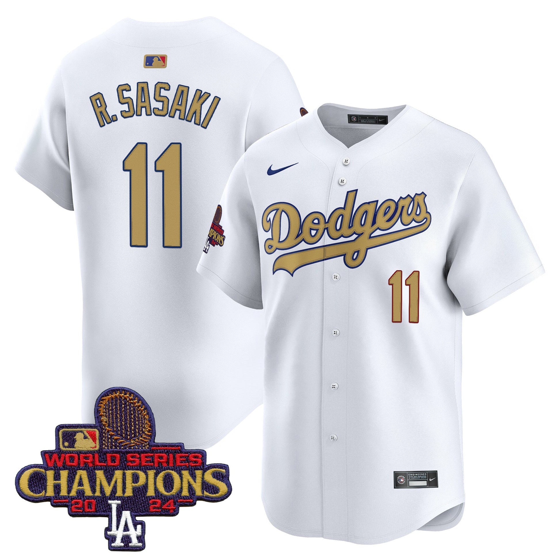 Men's Dodgers 2025 Gold Vapor Premier Limited Jersey - All Stitched